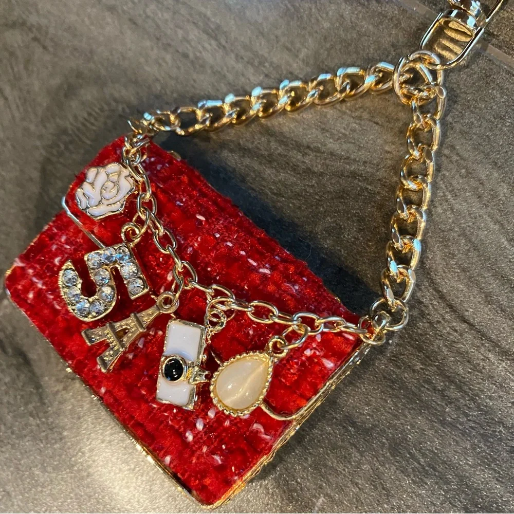 NEW Red Purse Shape Decorative Bag Charm / Keychain - Non-Branded
